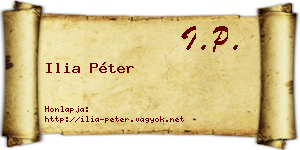 Ilia Péter névjegykártya