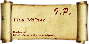 Ilia Péter névjegykártya